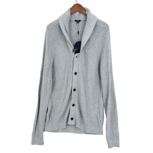 New RAILS Cardigan Sweater Shawl Collar Button Valiant Stone Gray